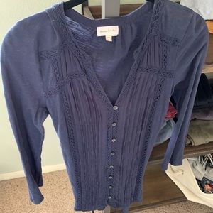 Anthropologie Meadow Rue Navy Tunic